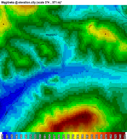 Węglówka elevation map