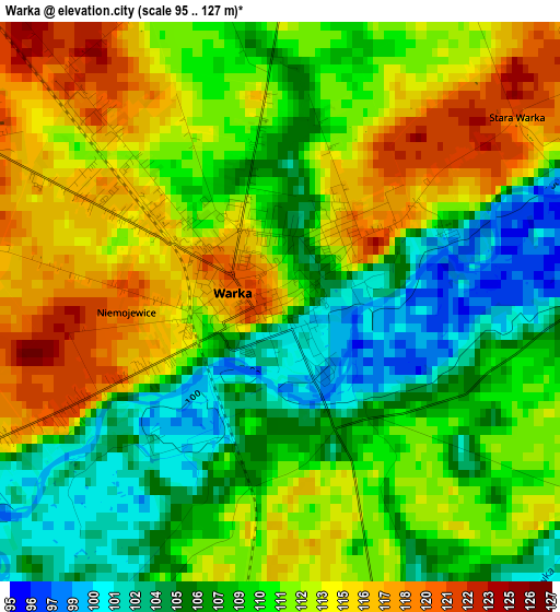 Warka elevation map