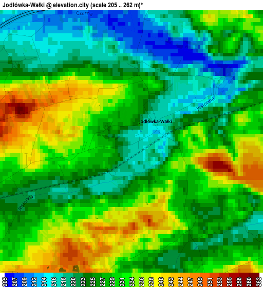 Jodłówka-Wałki elevation map