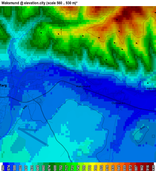 Waksmund elevation map