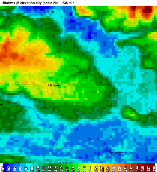 Ulhówek elevation map