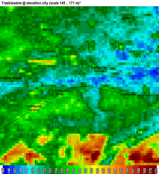 Trzebieszów elevation map