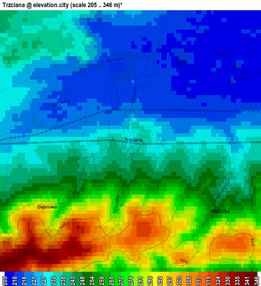 Trzciana elevation map