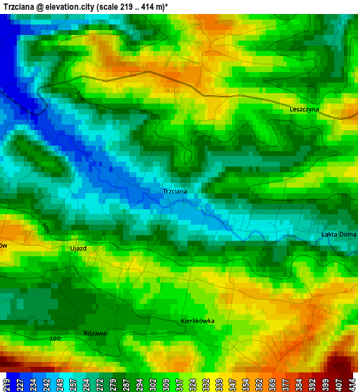 Trzciana elevation map