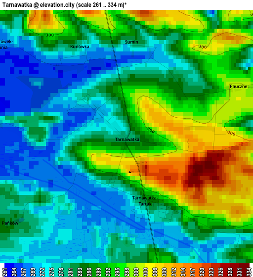 Tarnawatka elevation map