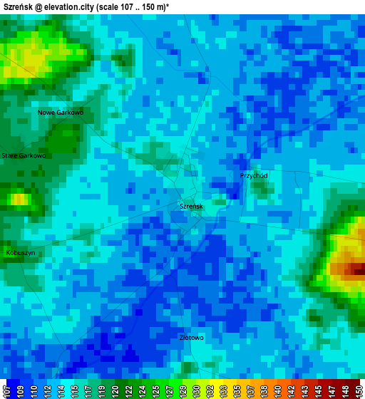 Szreńsk elevation map