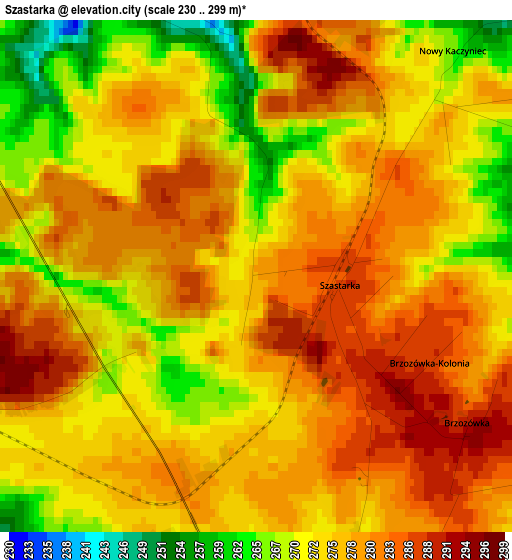 Szastarka elevation map