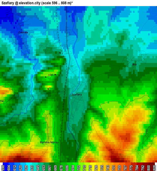 Szaflary elevation map