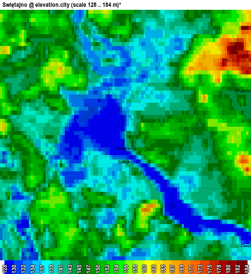 Swiętajno elevation map