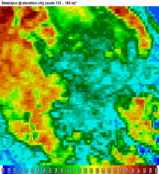 Świętajno elevation map