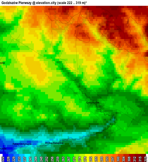 Godziszów Pierwszy elevation map