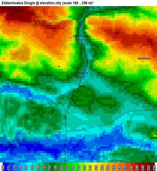 Zdziechowice Drugie elevation map