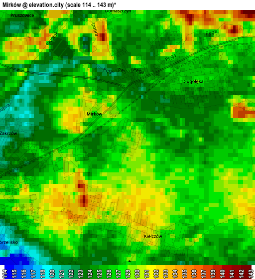 Mirków elevation map