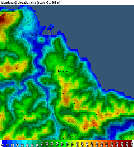 Mendexa elevation map