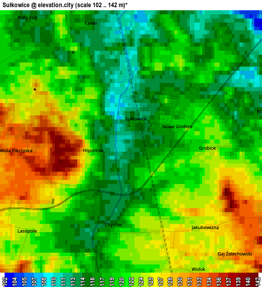 Sułkowice elevation map