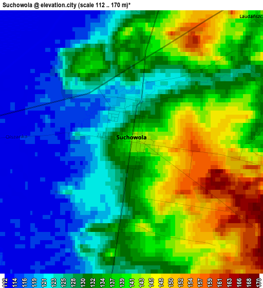 Suchowola elevation map