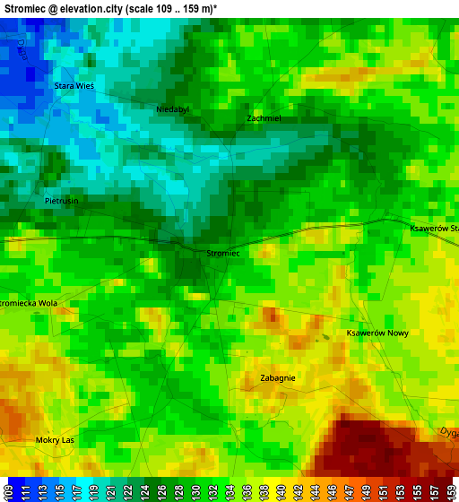 Stromiec elevation map