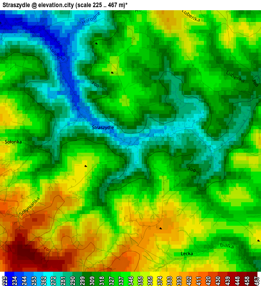 Straszydle elevation map