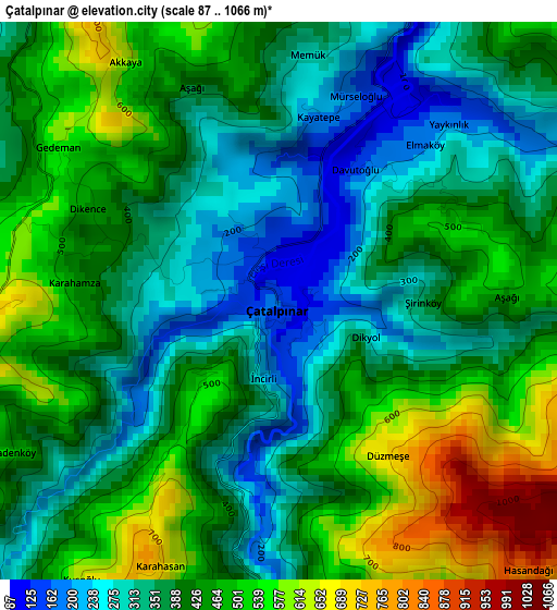 Çatalpınar elevation map
