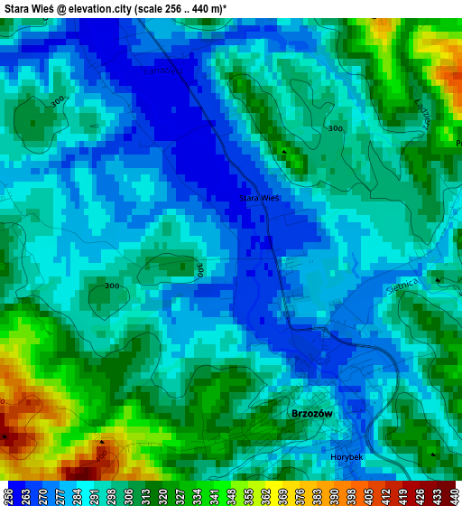 Stara Wieś elevation map