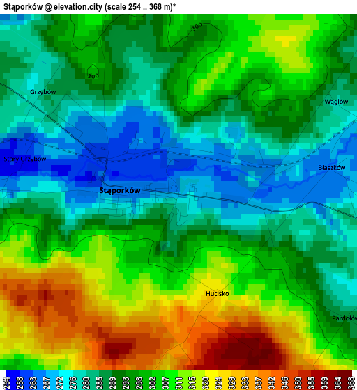 Stąporków elevation map