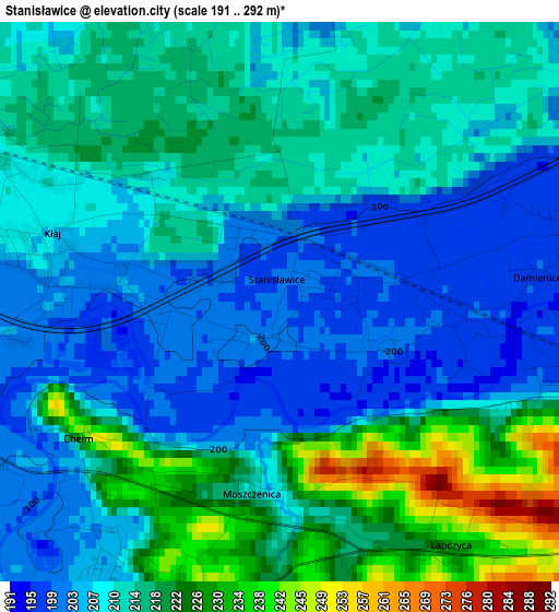 Stanisławice elevation map