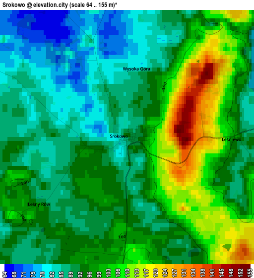 Srokowo elevation map