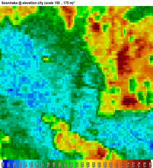 Sosnówka elevation map