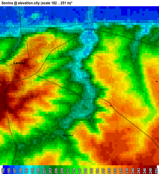 Sonina elevation map