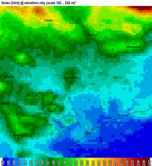 Solec-Zdrój elevation map