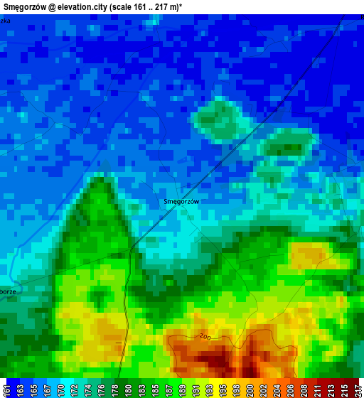 Smęgorzów elevation map