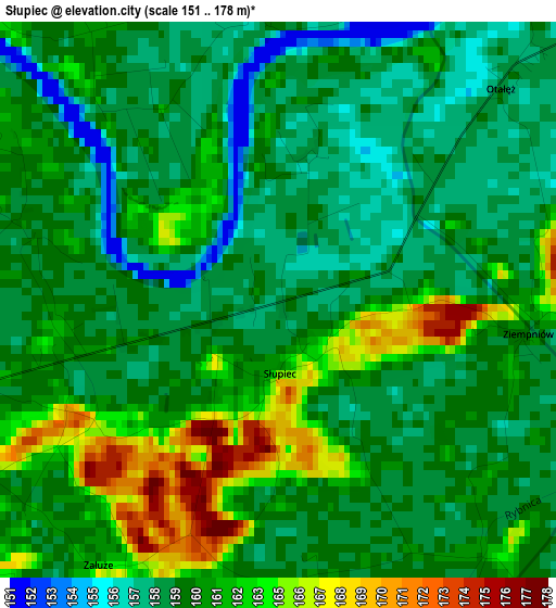 Słupiec elevation map