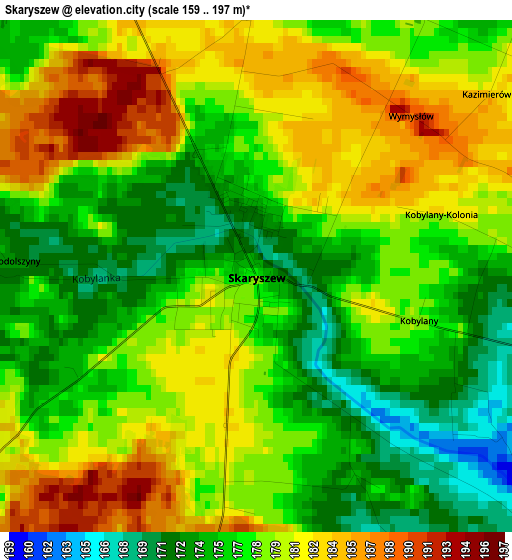 Skaryszew elevation map