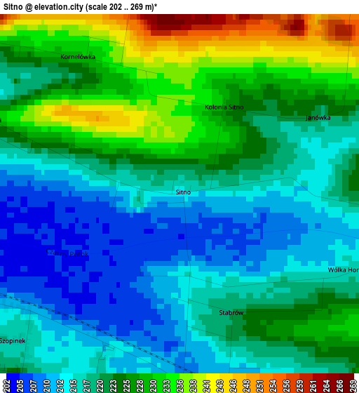 Sitno elevation map