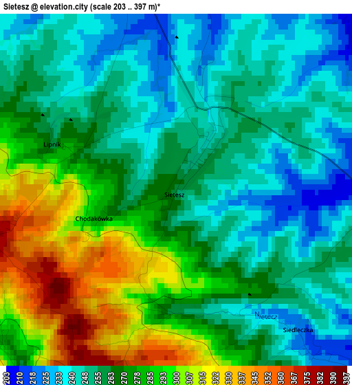 Sietesz elevation map