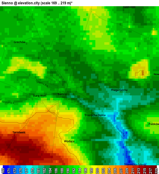 Sienno elevation map