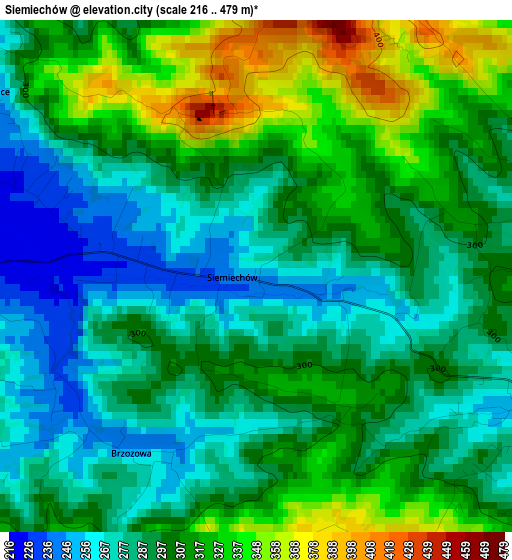 Siemiechów elevation map