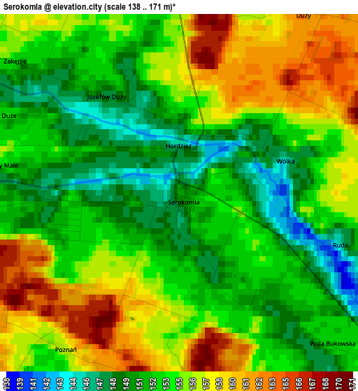 Serokomla elevation map