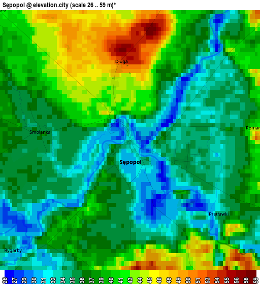 Sępopol elevation map