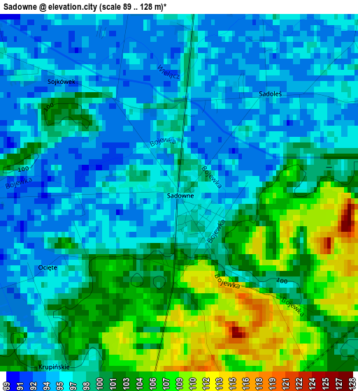 Sadowne elevation map