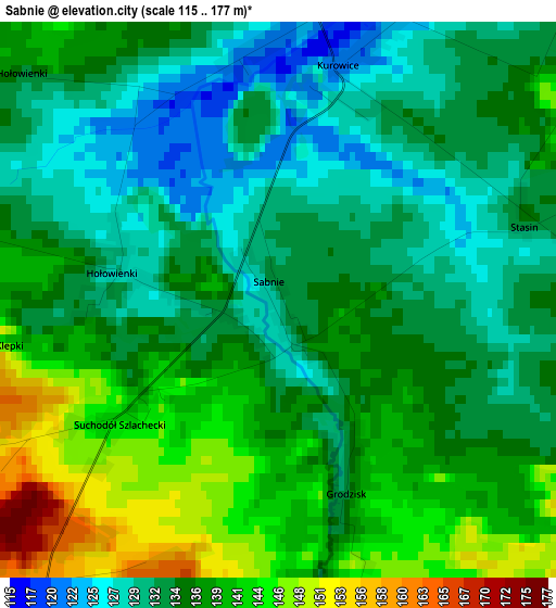 Sabnie elevation map