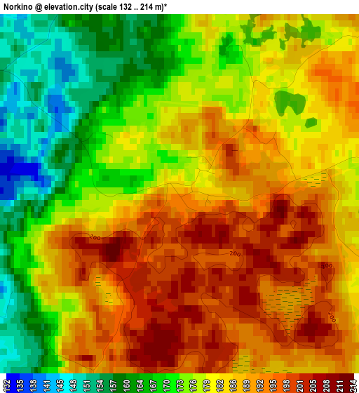 Norkino elevation map