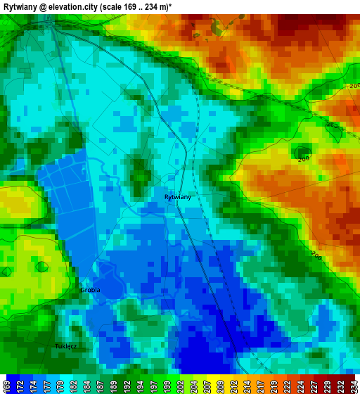 Rytwiany elevation map