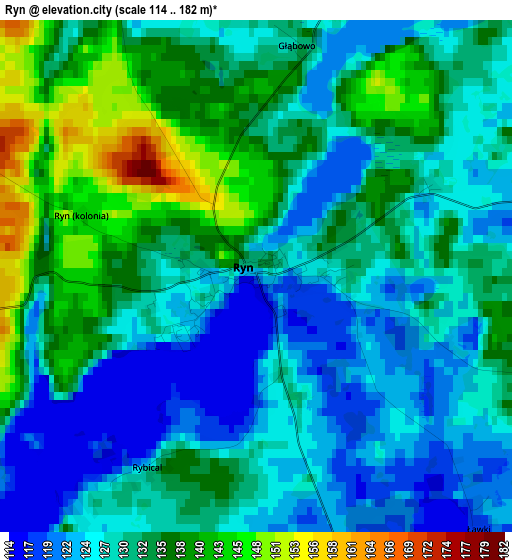 Ryn elevation map