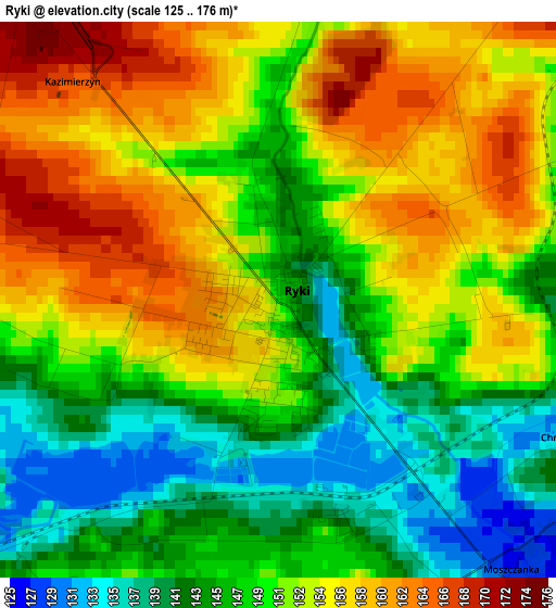 Ryki elevation map