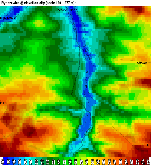 Rybczewice elevation map