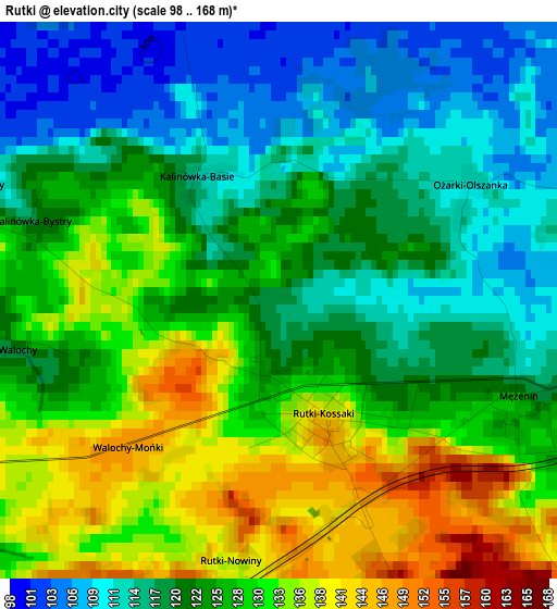 Rutki elevation map