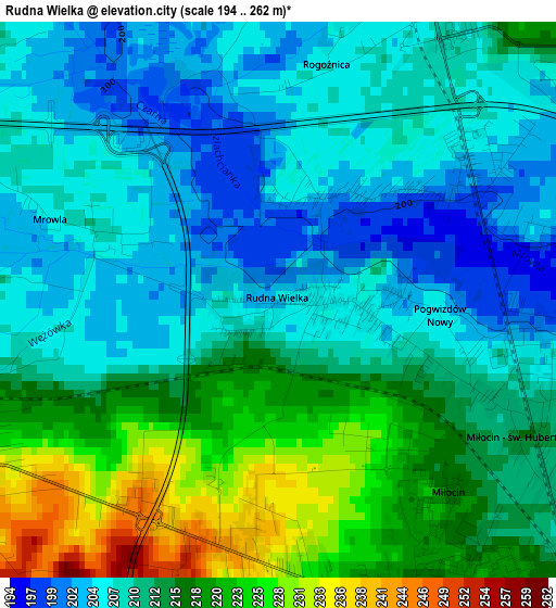Rudna Wielka elevation map