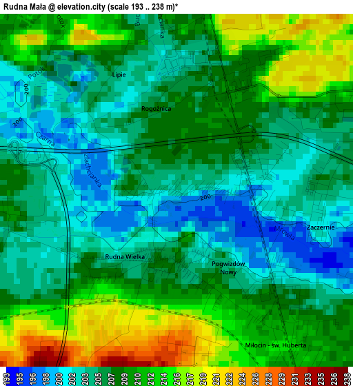 Rudna Mała elevation map