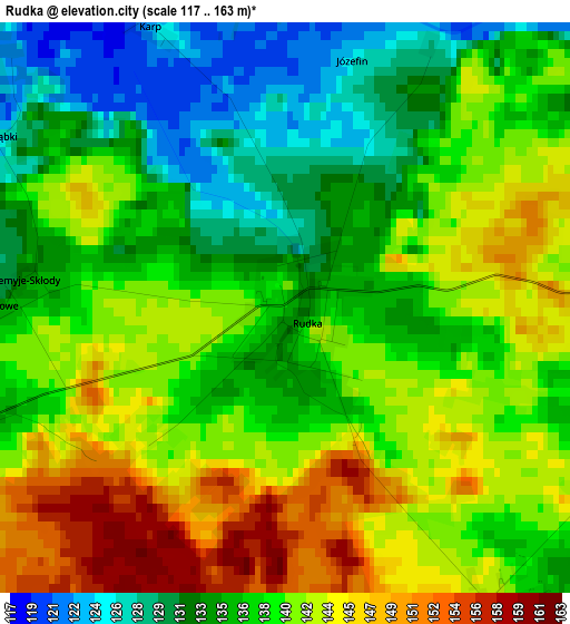 Rudka elevation map